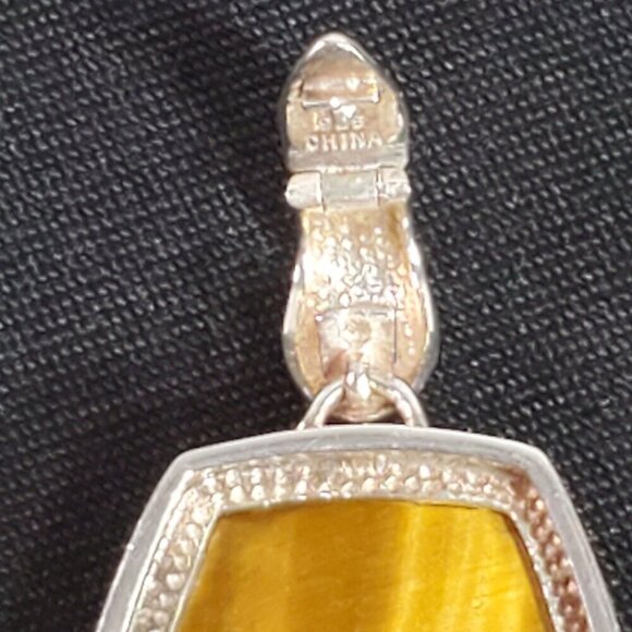 Whitney Kelly Faceted Tigers Eye Pendant Sterling Silver 2 inches signed WK 925 - Picture 7 of 15